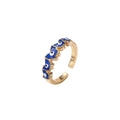 Gold Tone Butterfly and Evil Eye Adjustable Rings in Four Colors view 5