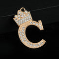 Crystal Crown Initial Letter Charm Pendant Gold Tone A To Z view 8