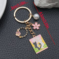Four Cat Art Card and Floral Metal Keychain Design Set view 8