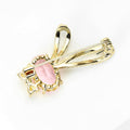 Gold Tone Pink Crystal Rabbit Ear Brooch Yellow Bow Pin view 3