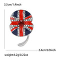 Union Jack Poppy Enamel Brooch Red Blue Rhinestone Pin view 6