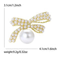 Pearl Bow Brooch In Gold And Silver Tones With Pearl Drop view 6