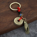 Chinese Coin Charm Keychains With Red Cord, 15 Styles view 11