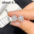 Silver Mini Snowflake Cubic Zirconia Stud Earrings Alloy view 5