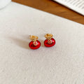 Gold Red Fortune Bag Necklace and Stud Earrings Variants view 7
