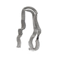 Silver Rhinestone Mesh Scarf Necklace With A Bright Silver-Tone Finish view 5