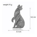 Gold Tone Cat Two Designs Metal Brooch Pin 3.3 x 6.2 cm view 2