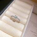 Silver Blue Stone CZ Bracelet Green Cat Eye Star Ring view 2