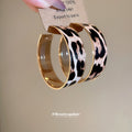 Layered Leopard Print Hoop and Fringe Drop Earrings view 3
