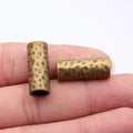 Hammered Long Tube Metal Beads in Three Antique Finishes view 6