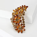 Rhinestone Floral Leaf Cluster Brooch Ten Colorways view 5