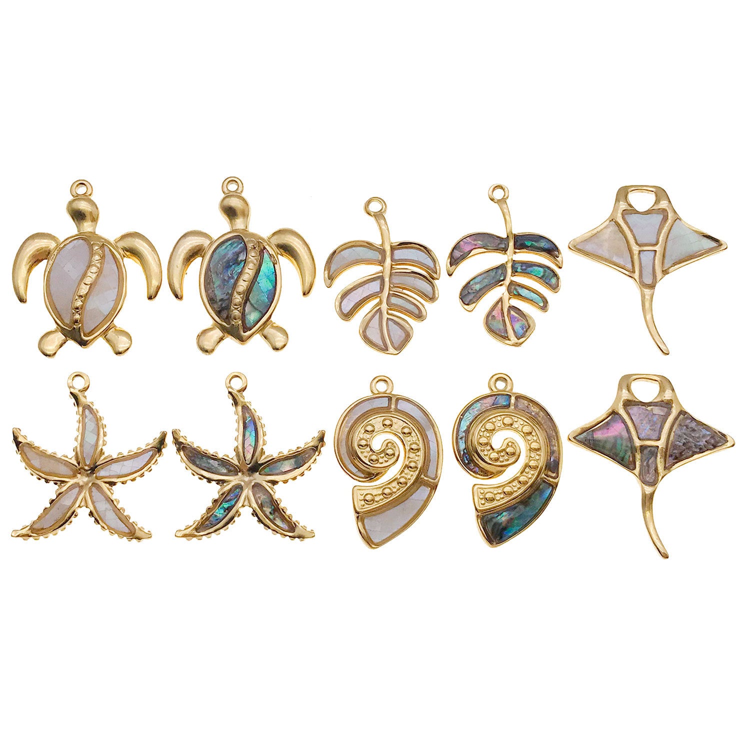 Stainless Steel Shell Turtle Conch Charm Pendant for Ocean Style DIY Necklace Jewelry