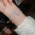 Oval Crystal Center Tennis Bracelet In Gold Or Silver Tone view 3