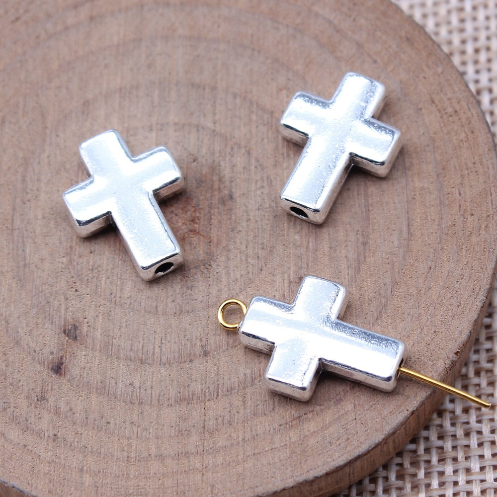 12x16mm 2g Multicolor Zinc Alloy Cross Spacer Beads for Bracelet Necklace DIY Jewelry Making