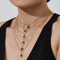 Gold Stainless Halo Zircon Pendant Necklaces And Studs view 2