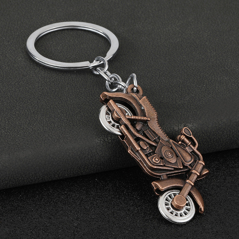 Moving Wheel Motorcycle Metal Keychain Realistic Bike Model Charm