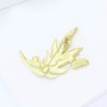 Leaf And Butterfly Brooch A Matte Gold-Tone Leafy Sprig view 4