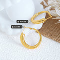 Thick Gold Tone Hoop Earrings Small And Large Sizes view 2