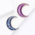Enamel Crescent Moon Brooch In 2 Color Variants For Jackets and Scarves view 2