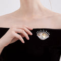 Crystal Eye Brooch Champagne and Blue Rhinestone Styles view 2