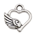 Zinc Alloy Solid Heart Hollow Heart Charm Pendant for DIY Bracelet Earring Jewelry