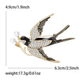 Flying Swallow Brooch with Pearl Accent in Two Finishes view 5