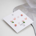 Tulip Butterfly and Flower Seven Pair Stud Earring Set view 1