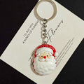 Red White Santa Resin Keychains Silver Ring Five Styles view 9