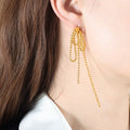 Ball Stud Multi-Strand Ball Chain Tassel Drop Earrings view 7