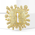 Rhinestone Splash Keyhole Brooch with Faceted Stones view 2