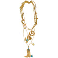Multi Layer Western Cowboy Boot Hat Necklace 2 Tones view 5