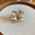 Enamel Lily Flower Statement Rings Gold Tone Four Colors view 7
