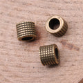 Lined Barrel Large Hole Metal Bead in Three Vintage Finishes view 4