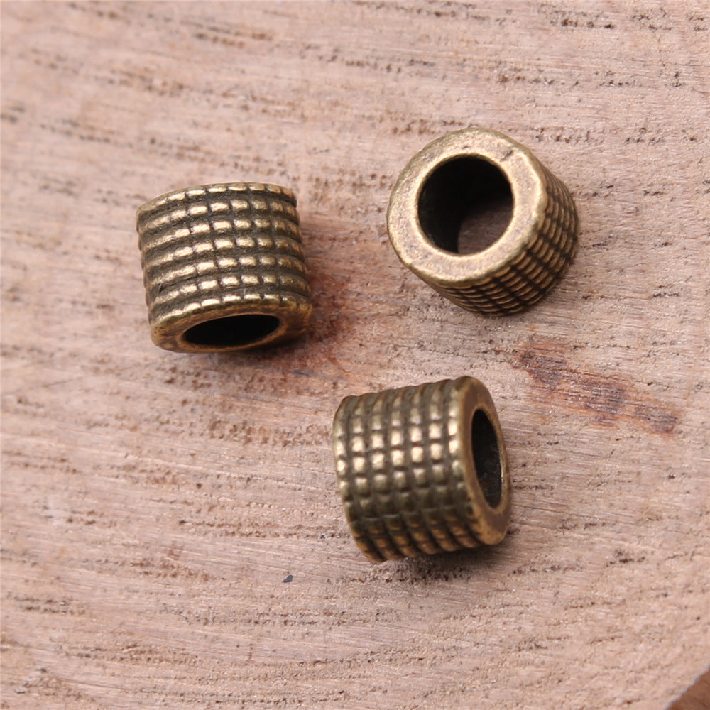 7x8x8mm 1.7g Multicolor Zinc Alloy Engraved Pattern Large Hole Spacer Beads for DIY Bracelet Jewelry
