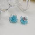 Eight Color Translucent Layered Petal Flower Stud Earrings view 3
