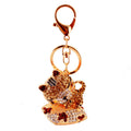 Rhinestone Cat Metal Keychain with Split Ring and Lobster Clasp view 5
