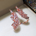 Marquise Wing Open Rings and Drop Earrings Zircon Metal view 9