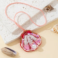 Beaded Sequin Scallop Shell Pendant Necklace With Pearl view 3