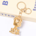 Rhinestone Spotted Puppy Keychain Crystal Dog Bag Charm view 4