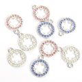 Crystal Circle and Five Petal Flower Charms in Three Colors view 2