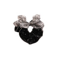 Cream Polka Dot Scrunchie with Black Bandana Bow Tie view 5