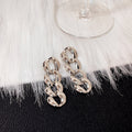 Chunky Metal Chain Link Drop Earrings Gold Silver Tones view 6