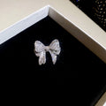 Crystal Bow Dangle Earrings Gold Silver Plus Bow Brooch view 7