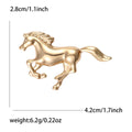 Running Horse Brooch in Polished Gold or Silver Tone Metal view 6