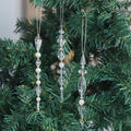 Clear Crystal Bead Icicle Christmas Tree Hanging Ornament view 1