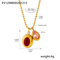 Gold Ball Chain Teardrop Zircon Pendant Necklace Color Combos view 7