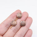 Floral Square Spacer Beads in Four Antique Metal Finishes view 7