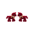 Red Flocked Horse Dangle Stud Earrings Fashion Jewelry view 5