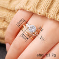 Gold Three-Piece Round Clear Stone Pear Side Stack Ring Set view 4