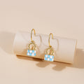 Gold Mini Handbag Earrings Checkered Quilt Pearl Styles view 6
